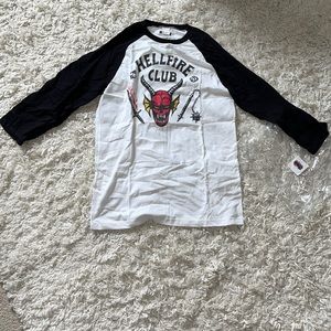 Stranger Things “Hell Fire Club” 3/4 length sleeve t-shirt size medium